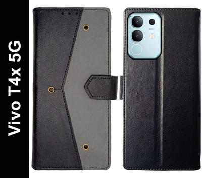 Openbuy Flip Cover for vivo T4x 5G, Vivo Y31 Pro 5G(Black, Magnetic Case, Pack of: 1)