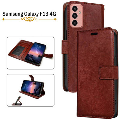 PARGO Flip Cover for Samsung Galaxy F13 4G(Brown, Pack of: 1)