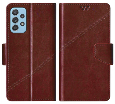 SBMS Flip Cover for Samsung Galaxy A52 4G / Samsung A52s 5G Back Cover Case with Magnatic Closure(Brown, Shock Proof, Pack of: 1)