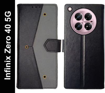 Openbuy Flip Cover for Infinix Zero 40 5G(Black, Magnetic Case, Pack of: 1)