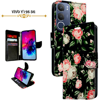 Mxkart Flip Cover for Vivo Y19s 5G(Black, Pack of: 1)