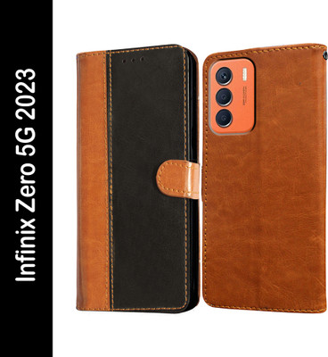 Casotec Flip Cover for Infinix Zero 5G 2023(Black, Pack of: 1)