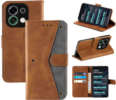 Aaghosh Flip Cover for OPPO K13 Turbo 5G(Brown, Shock Proof, Pack of: 1)