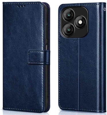 COVERHEAD Flip Cover for Leather Flip Cover for itel-A70 (Blue, Shock Proof, Pack of: 1)(Blue, Camera Bump Protector)