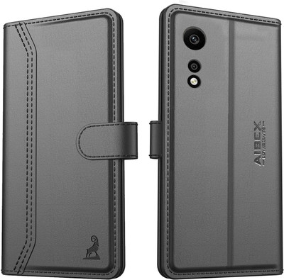 AIBEX Flip Cover for Oppo A78 4G|Premium Leather Finish | Magnetic Closure | Kickstand Feature | Shockproof(Black, Magnetic Case, Pack of: 1)