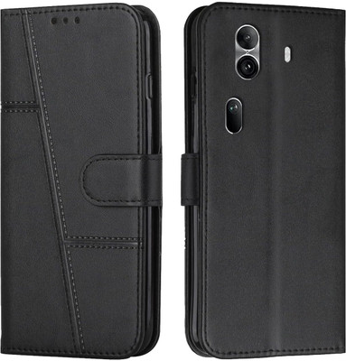 NIMMIKA ENTERPRISES Flip Cover for Oppo Reno 11 Pro 5G(Premium Leather Material | 360-degree protection | Kickstand Feature)(Black, Dual Protection, Pack of: 1)