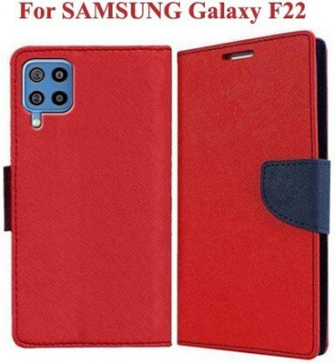 Aarov Flip Cover for Samsung Galaxy F22 4G(Red, Dual Protection, Pack of: 1)