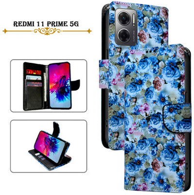 PARGO Flip Cover for Redmi 11 Prime 5G(Blue, Pack of: 1)