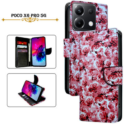 PARGO Flip Cover for Poco X6 Pro 5G(Red, Pack of: 1)