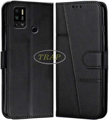 Trap Premium Flip Cover Flip Cover for Tecno Spark 6 Air(Black, Cases with Holder, Pack of: 1)