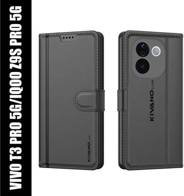 KIVANO LUXE Flip Cover for Vivo T3 Pro 5G / IQOO Z9s Pro 5G(Black, Magnetic Case, Pack of: 1)