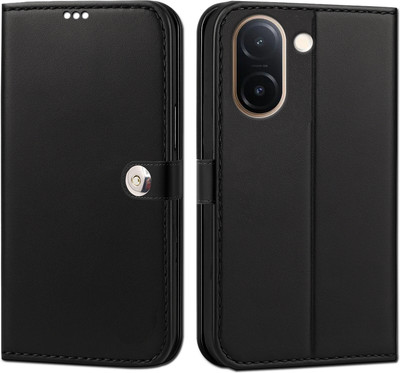 Unirock Flip Cover for vivo V60e|Premium Leather Finish | Magnetic Closure |Kickstand Feature(Black, Dual Protection, Pack of: 1)