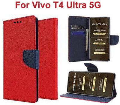 Carnage Flip Cover for Vivo T4 Ultra 5G(Red, Cases with Holder, Pack of: 1)