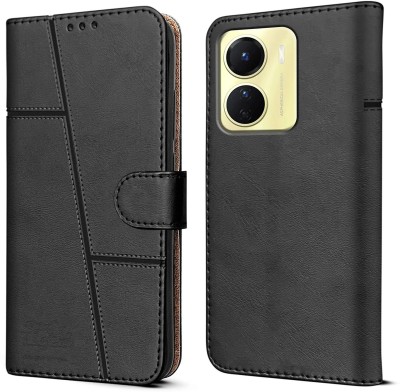 YoZoo Flip Cover for Vivo Y56 5G, Vivo T2X 5G, Vivo Y16(Black, Pack of: 1)