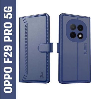 AIBEX Flip Cover for Oppo F29 Pro 5G|Premium Leather Finish | Magnetic Closure | Kickstand Feature | Shockproof(Blue, Magnetic Case, Pack of: 1)