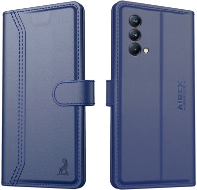 AIBEX Flip Cover for Realme GT Master Edition|Vegan PU Leather |Foldable Stand & Pocket(Blue, Cases with Holder, Pack of: 1)