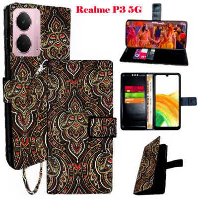 Mxkart Flip Cover for realme P3 5G(Brown, Pack of: 1)