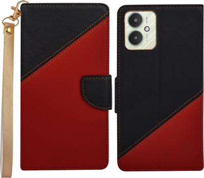 Spicesun Flip Cover for Redmi 13C 5G(Red, Shock Proof, Pack of: 1)