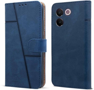 YoZoo Flip Cover for Vivo V30e 5G | Vegan PU Leather | Foldable Stand & Pocket(Blue, Dual Protection, Pack of: 1)