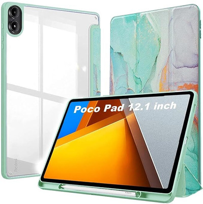 Proelite Flip Cover for Poco Pad 12.1 inch Cover, Transparent Flip Case [supports Auto Sleep Wake Function](Multicolor)