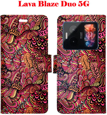 Mxkart Flip Cover for Lava Blaze Duo 5G(Red, Pack of: 1)