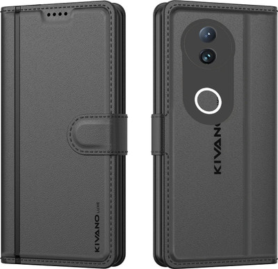 KIVANO LUXE Flip Cover for Vivo T4R 5G / iQOO Z10R 5G / Vivo V50E 5G / Vivo V50 5G(Black, Magnetic Case, Pack of: 1)