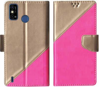 sales express Flip Cover for Tecno Spark 7 Pro Multicolor(Pink, Shock Proof, Pack of: 1)