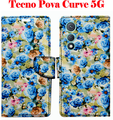 SHANNO Flip Cover for Tecno Pova Curve 5G(Blue, Pack of: 1)