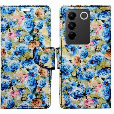 Realgo Flip Cover for Vivo V27 5G(Blue, Pack of: 1)