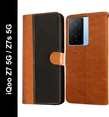 Casotec Flip Cover for iQOO Z7s 5G, iQOO Z7 5G(Black, Pack of: 1)