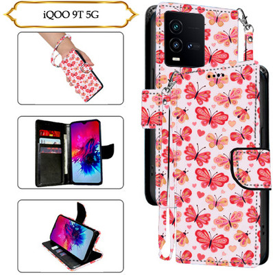 SALGO Flip Cover for iQOO 9T 5G(Red, Pack of: 1)
