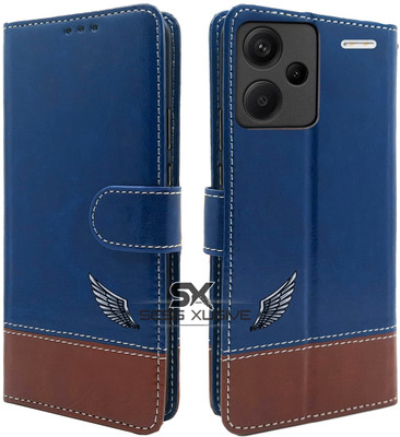 SESS XUSIVE Flip Cover for Mi Redmi Note 13 Pro Plus 5G -Dual-Color Leather Finish Wallet - Blue & Brown(Brown, Dual Protection)
