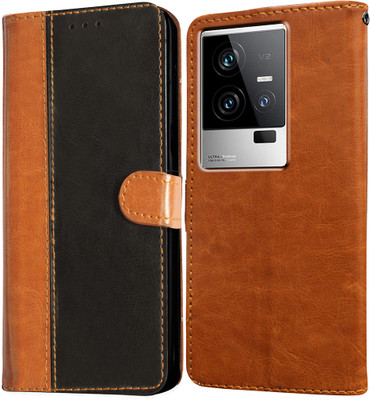 Casotec Flip Cover for iQoo 11 5G(Brown, Pack of: 1)
