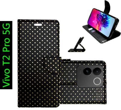 Toklot Flip Cover for Vivo T2 Pro 5G(Black, Pack of: 1)