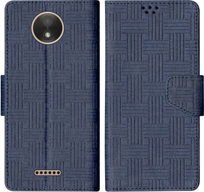SBMS Flip Cover for Motorola Moto C Plus(Blue, Shock Proof, Pack of: 1)