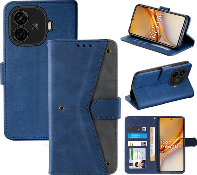 Autofocus Flip Cover for iQOO Neo 10R 5G(Blue, Camera Bump Protector, Pack of: 1)