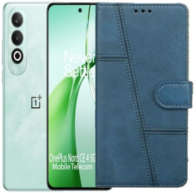 S-Softline Flip Cover for OnePlus Nord CE 4 5G, Premium Flip PU leather Case(Blue, Pack of: 1)