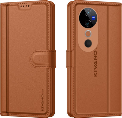 KIVANO LUXE Flip Cover for Vivo T3 Ultra 5G / Vivo V40 5G / Vivo V40 Pro 5G(Brown, Magnetic Case, Pack of: 1)
