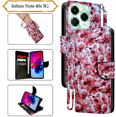Asmart Flip Cover for Infinix Note 40x 5G(Red, Pack of: 1)