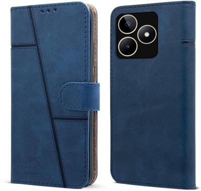 YoZoo Flip Cover for Realme C51 / Realme C53 / Realme Narzo N53|Vegan PU Leather |Foldable Stand & Pocket(Blue, Dual Protection, Pack of: 1)