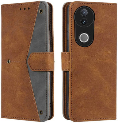 Mashgul Flip Cover for Vivo V50e 5G, vivo V50 5G, Vivo T4R 5G(Brown, Shock Proof, Pack of: 1)