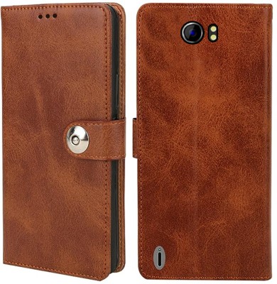 Gaffar Wale Flip Cover for Micromax Canvas 2 A110(Brown, Dual Protection, Pack of: 1)