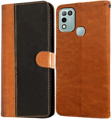 Casotec Flip Cover for Infinix Hot 10 Play(Black, Pack of: 1)