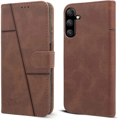 ICYNICS Flip Cover for samsung galaxy a36 5g(Brown, Dual Protection, Pack of: 1)