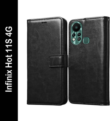 Casotec Flip Cover for Infinix Hot 11S(Black, Pack of: 1)