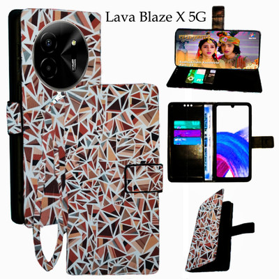 Mxkart Flip Cover for Lava Blaze X 5G(Brown, Pack of: 1)