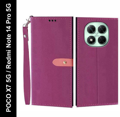 Wynhard Flip Cover for POCO X7 5G, Redmi Note 14 Pro 5G(Pink, Grip Case, Pack of: 1)