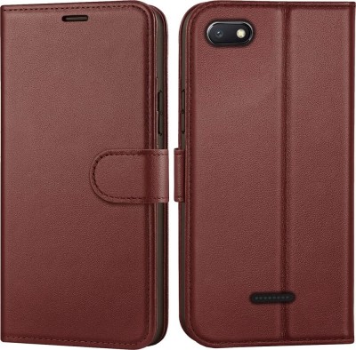 Casesily Flip Cover for Xiaomi MI 6A Leather Wallet Case(Brown, Cases with Holder, Pack of: 1)