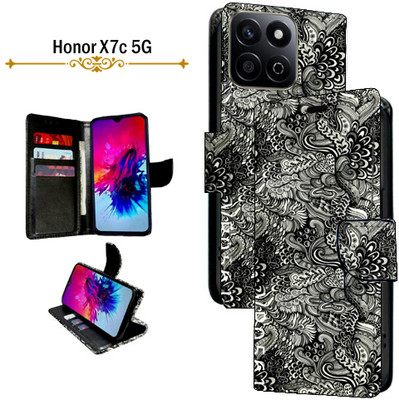 Cutemart Flip Cover for Honor X7c 5G(Black, Pack of: 1)