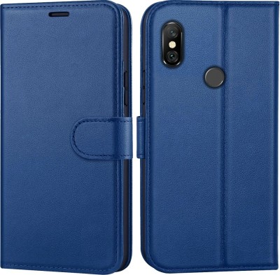 Juberous Flip Cover for Mi Redmi Note 6 Pro(Blue, Grip Case, Pack of: 1)